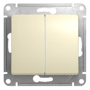 GLOSSA Переключатель двухклавишный в рамку бежевый сх.6