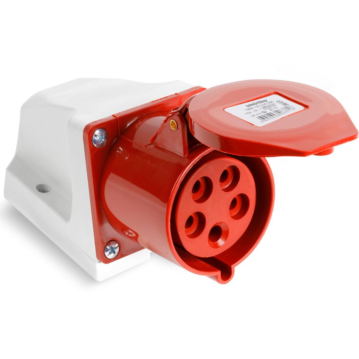 Розетка стационарная наружная 115 3Р+РЕ+N 16А 380В IP44, Smartbuy  (SBE-16-LS5-380 )