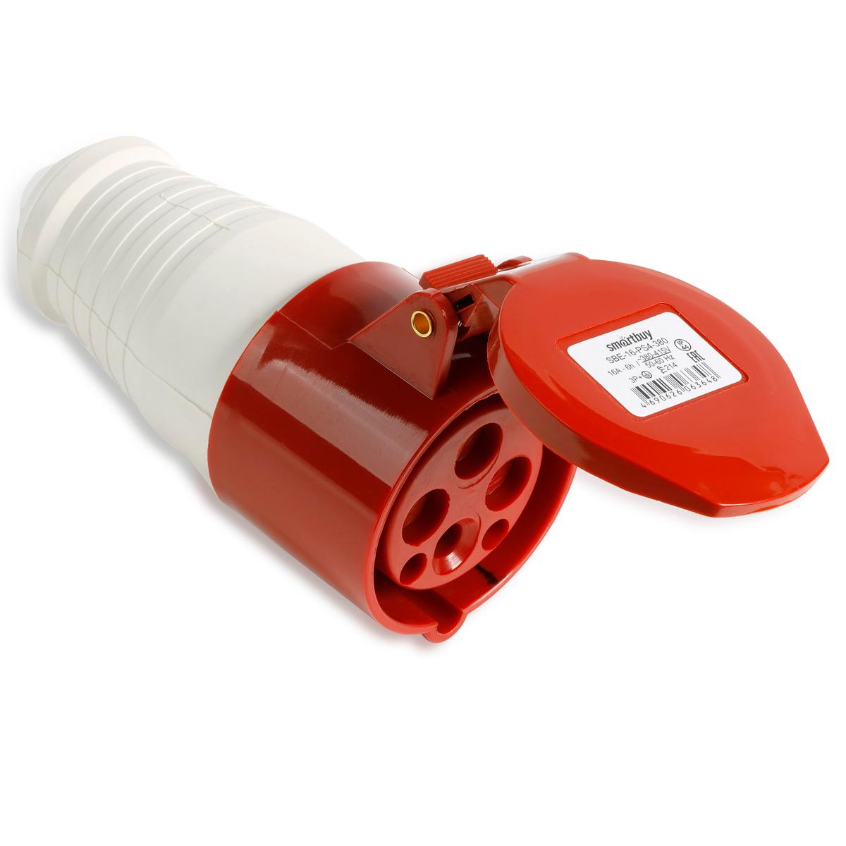 Розетка переносная 214 3Р+РЕ 16А 380В IP44, Smartbuy  (SBE-16-PS4-380 )