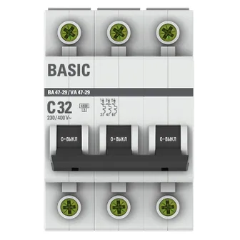 Автоматический выключатель 3P 32А (C) 4,5кА ВА 47-29 Basic