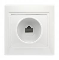 Розетка компьютерная RJ-45 1-местная белая "Венера" (SBE-01w-S1-RJ)